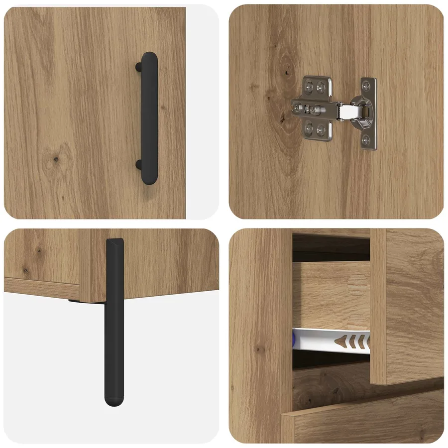 Haut Armoire Chêne artisanal 69,5 x 32,5 x 180 cm - 11