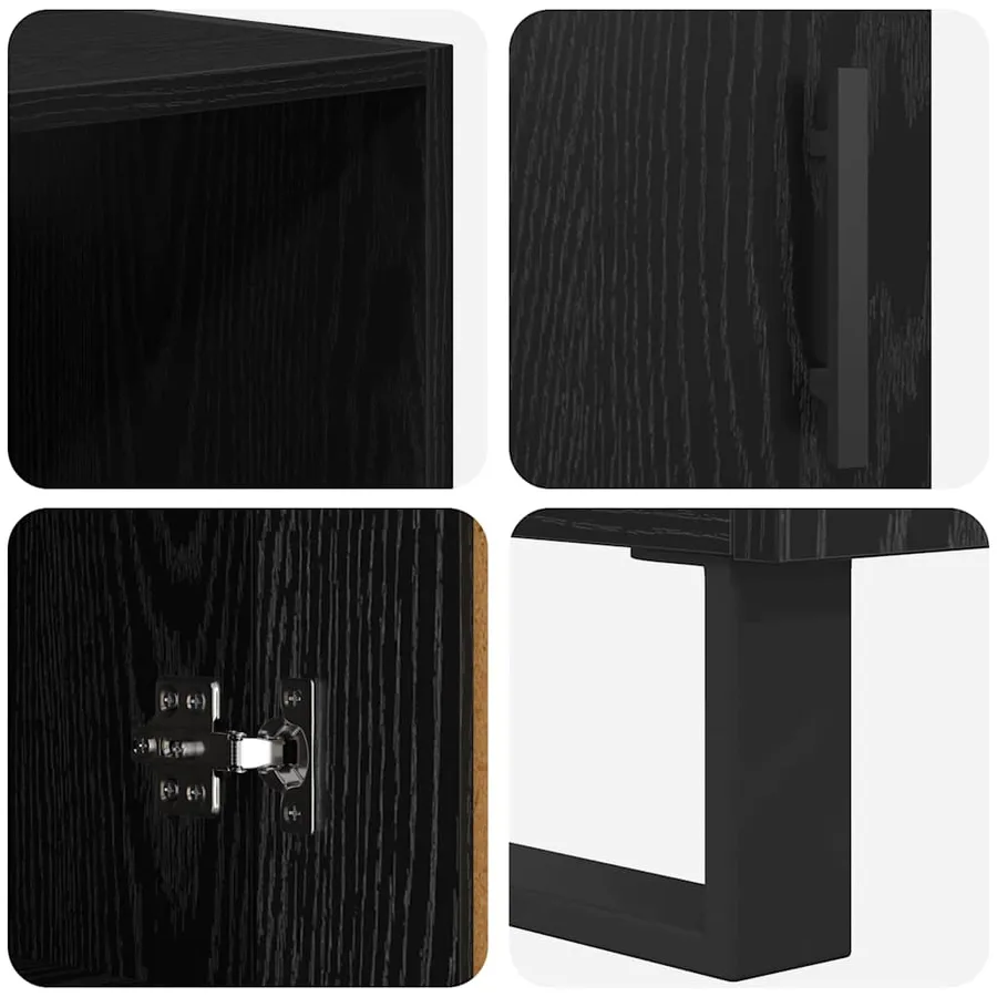 Haut Armoire avec tiroir 2 pcs Chêne noir Bois d'ingénierie - 11