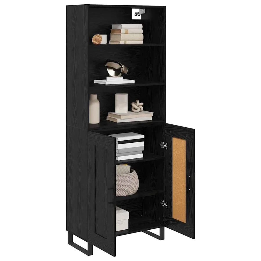 Haut Armoire avec tiroir 2 pcs Chêne noir Bois d'ingénierie - 3