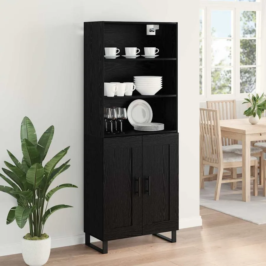 Haut Armoire avec tiroir 2 pcs Chêne noir Bois d'ingénierie - 4
