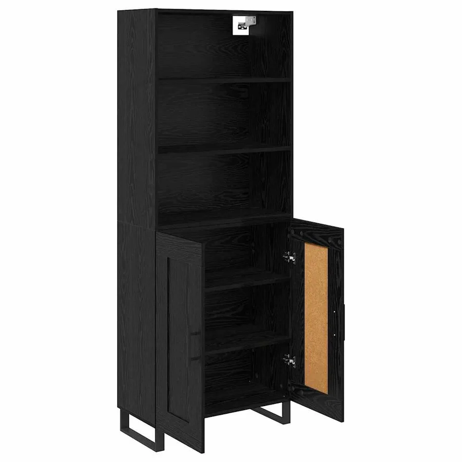 Haut Armoire avec tiroir 2 pcs Chêne noir Bois d'ingénierie - 5