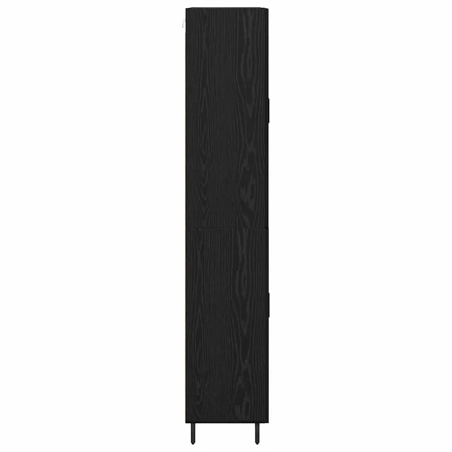 Haut Armoire 2 pcs Chêne noir Bois Aggloméré et Verre - 9