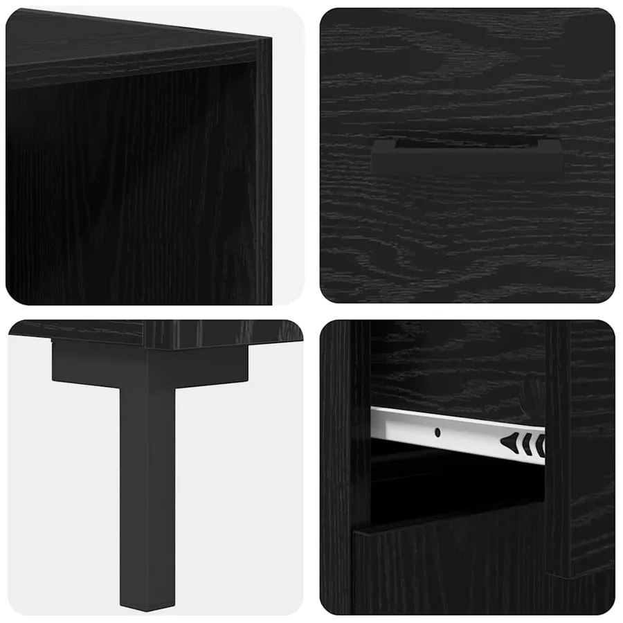 Haut Armoire Chêne noir 69,5 x 34 x 180 cm Bois d'ingénierie - 11