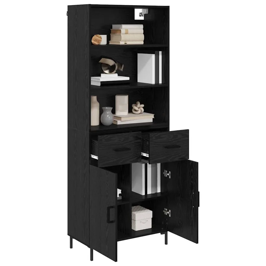 Haut Armoire Chêne noir 69,5 x 34 x 180 cm Bois d'ingénierie - 3