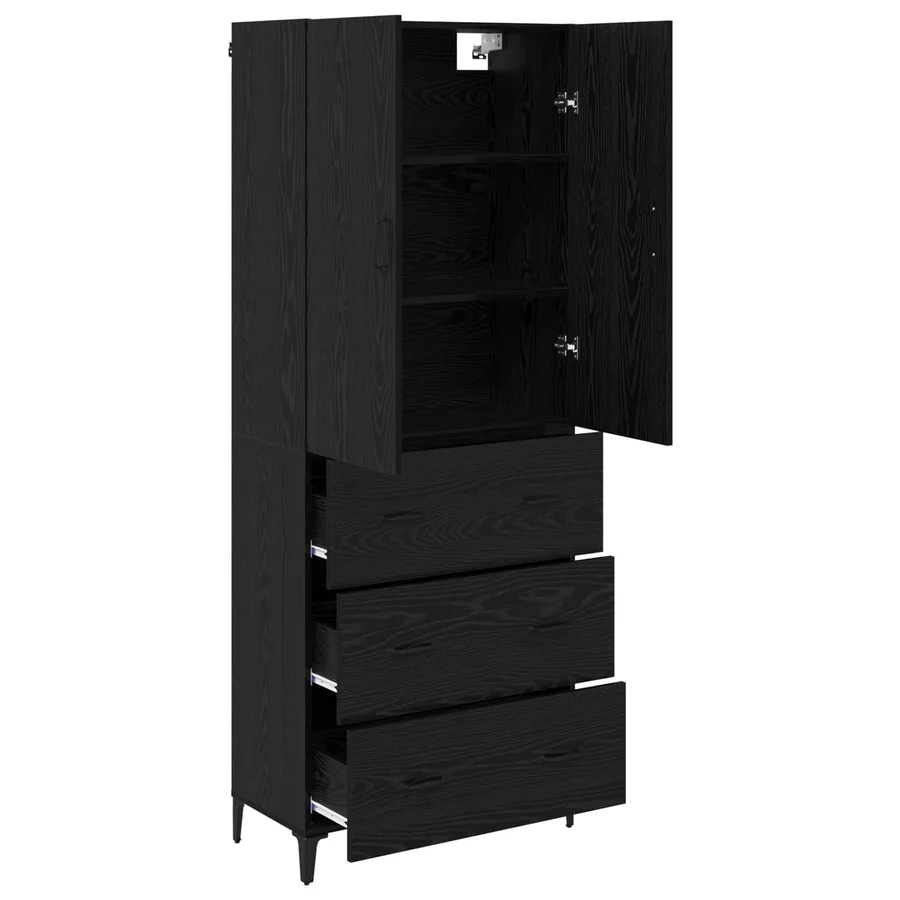 Haut Armoire Chêne noir 69,5 x 34 x 180 cm Bois d'ingénierie - 5