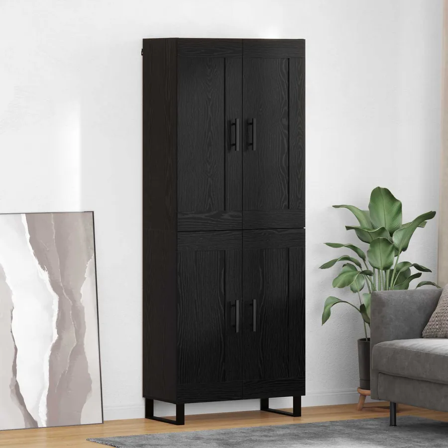 Haut Armoire Chêne noir 69,5 x 34 x 180 cm Bois d'ingénierie