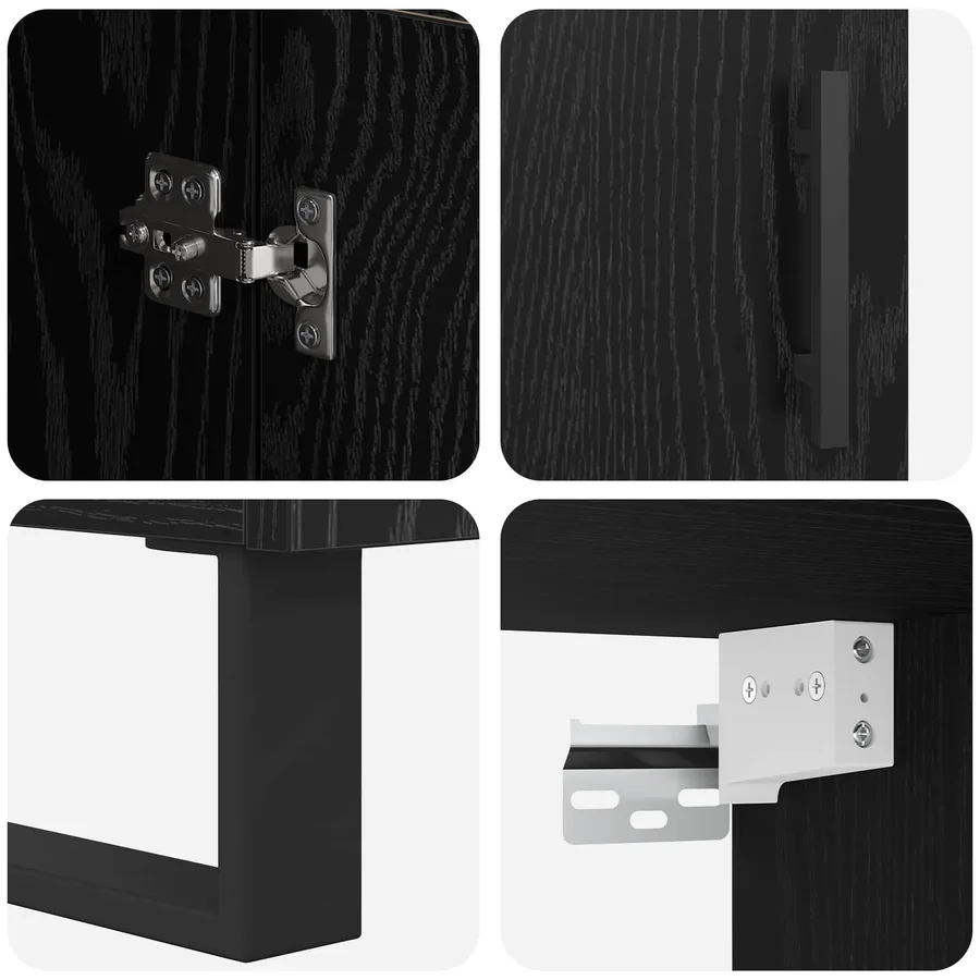 Haut Armoire Chêne noir 69,5 x 34 x 180 cm Bois d'ingénierie - 11