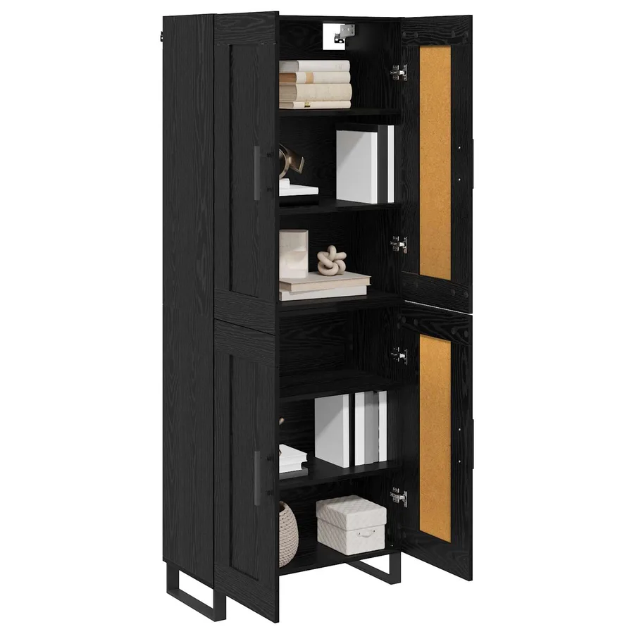Haut Armoire Chêne noir 69,5 x 34 x 180 cm Bois d'ingénierie - 3
