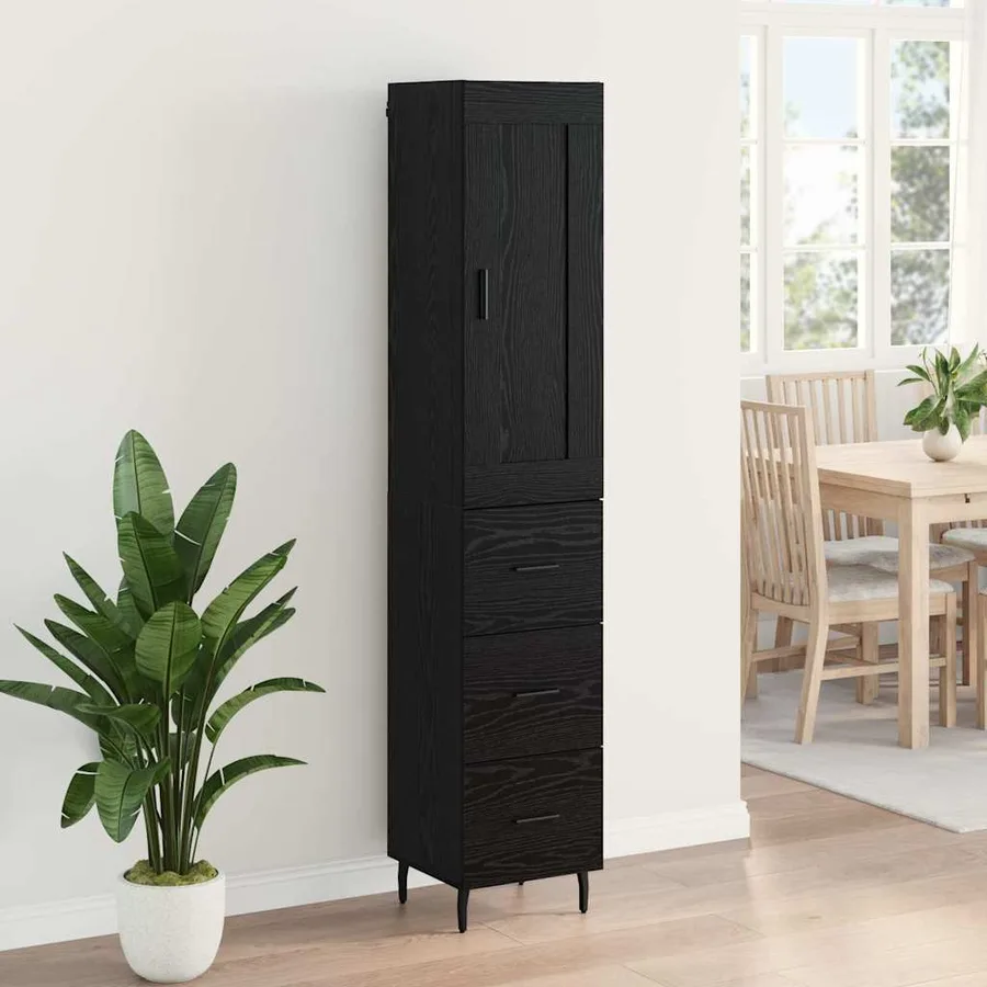 Haut Armoire Chêne noir 34,5 x 34 x 180 cm Bois d'ingénierie - 4