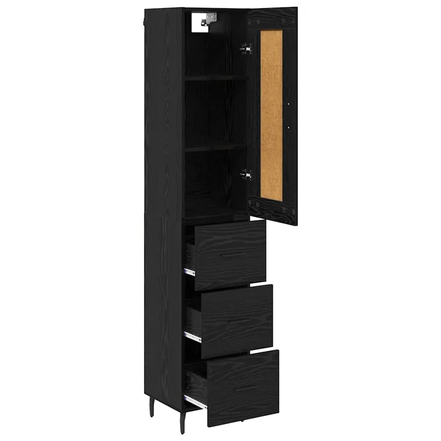 Haut Armoire Chêne noir 34,5 x 34 x 180 cm Bois d'ingénierie - 5