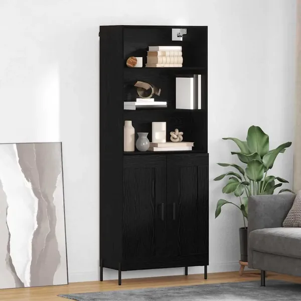 Haut Armoire Chêne noir 69,5 x 34 x 180 cm Bois d'ingénierie
