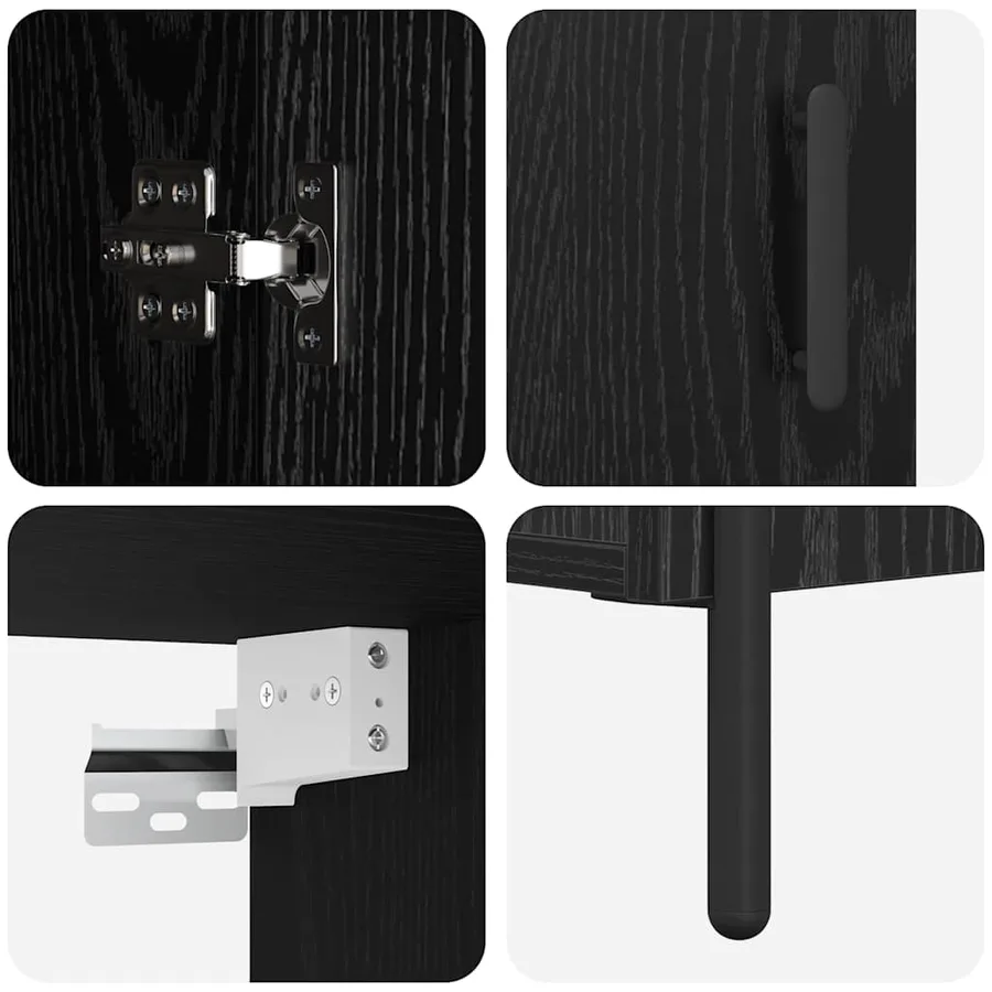 Haut Armoire Chêne noir 69,5 x 34 x 180 cm Bois d'ingénierie - 11