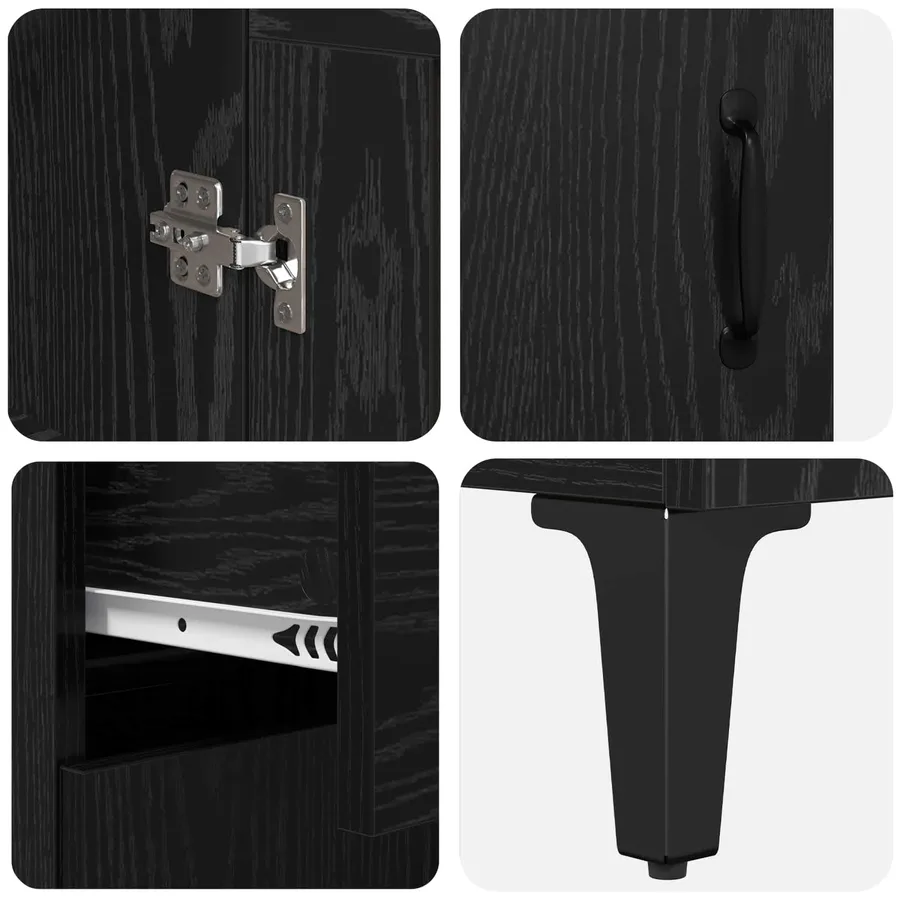 Haut Armoire Chêne noir 69,5 x 34 x 180 cm Bois d'ingénierie - 11