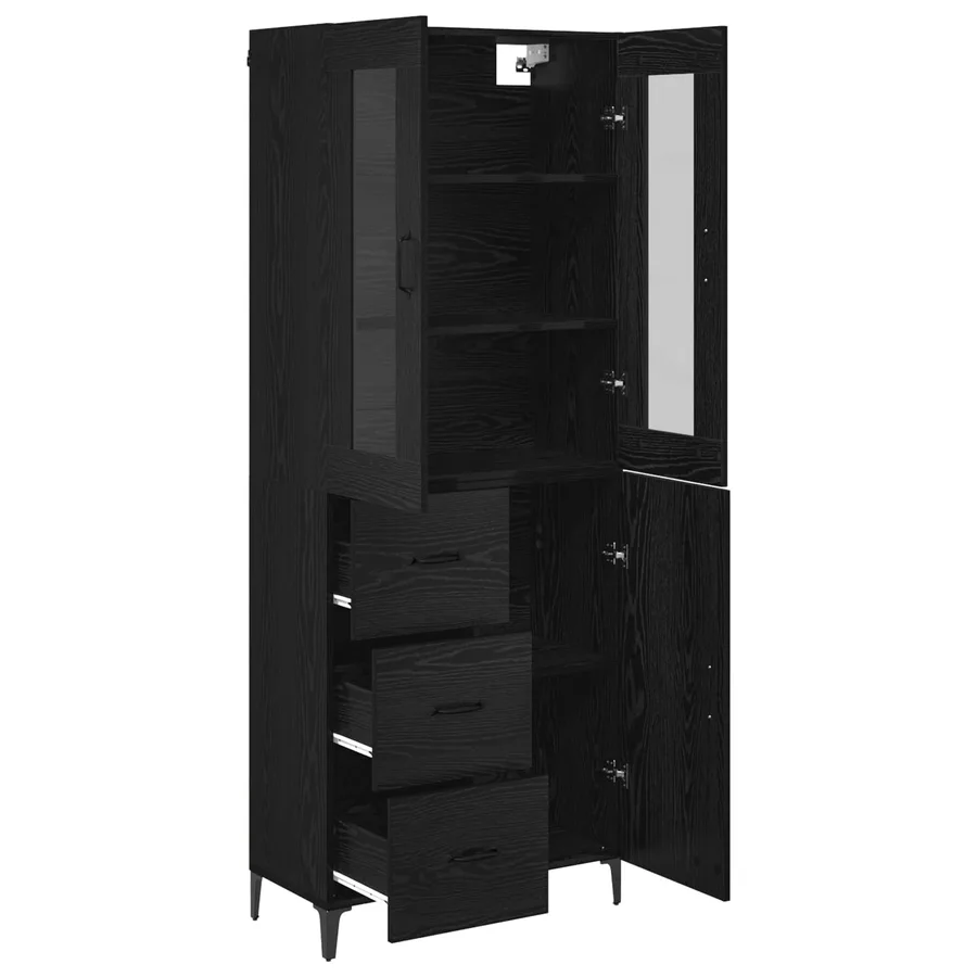 Haut Armoire Chêne noir 69,5 x 34 x 180 cm Bois d'ingénierie - 5