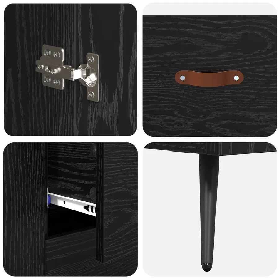 Haut Armoire Chêne noir 69,5 x 34 x 180 cm Bois d'ingénierie - 11