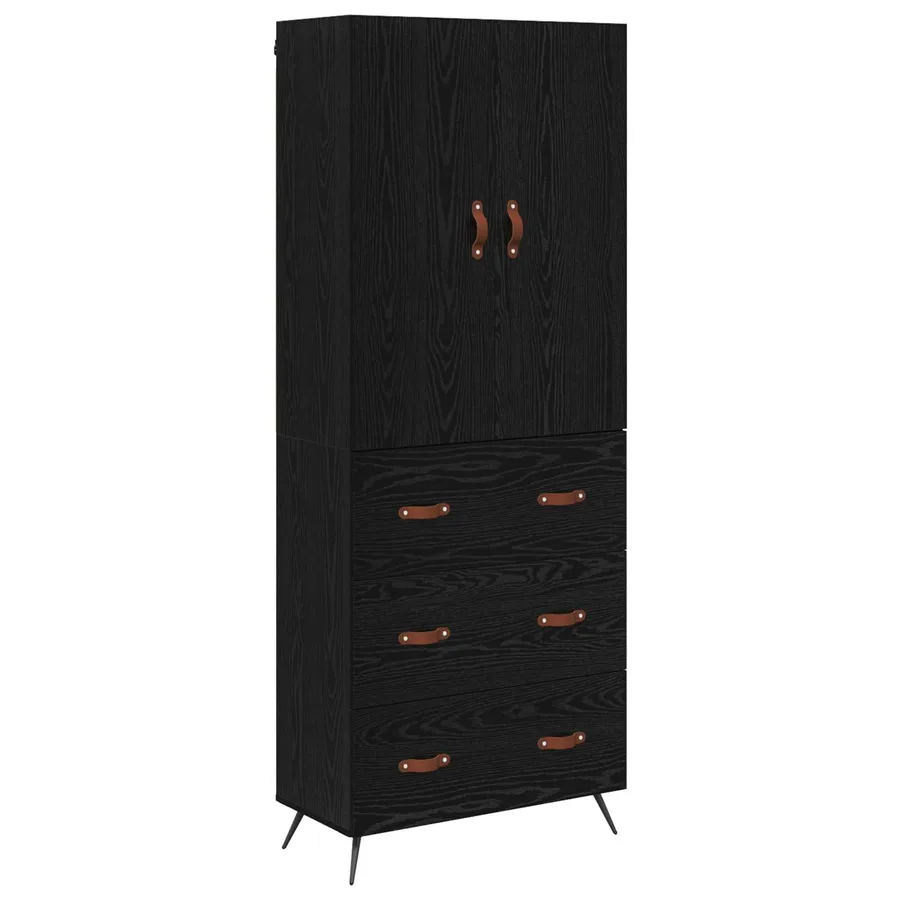 Haut Armoire Chêne noir 69,5 x 34 x 180 cm Bois d'ingénierie - 2