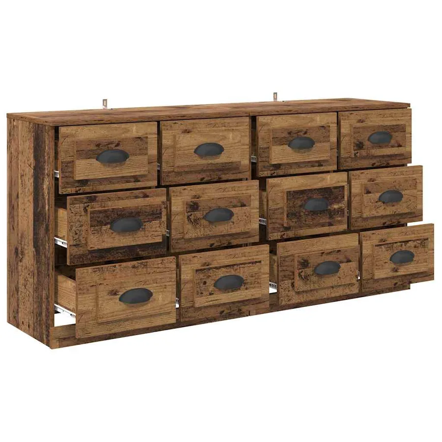 Buffets 2 pcs Bois Ancien 70 x 35,5 x 67,5 cm Bois d'ingénierie - 6
