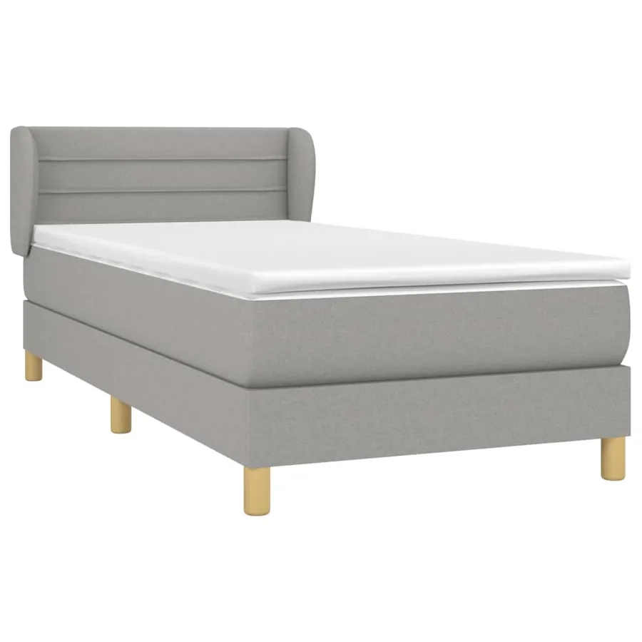 Sommier à lattes de lit avec matelas Gris clair 100x200cm Tissu - 3