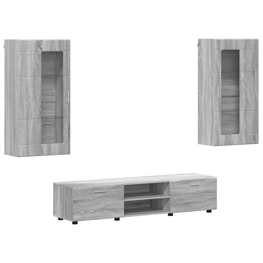 Ensemble meuble TV FLORIN 3 pcs Gris Sonoma Bois d'ingénierie - 2