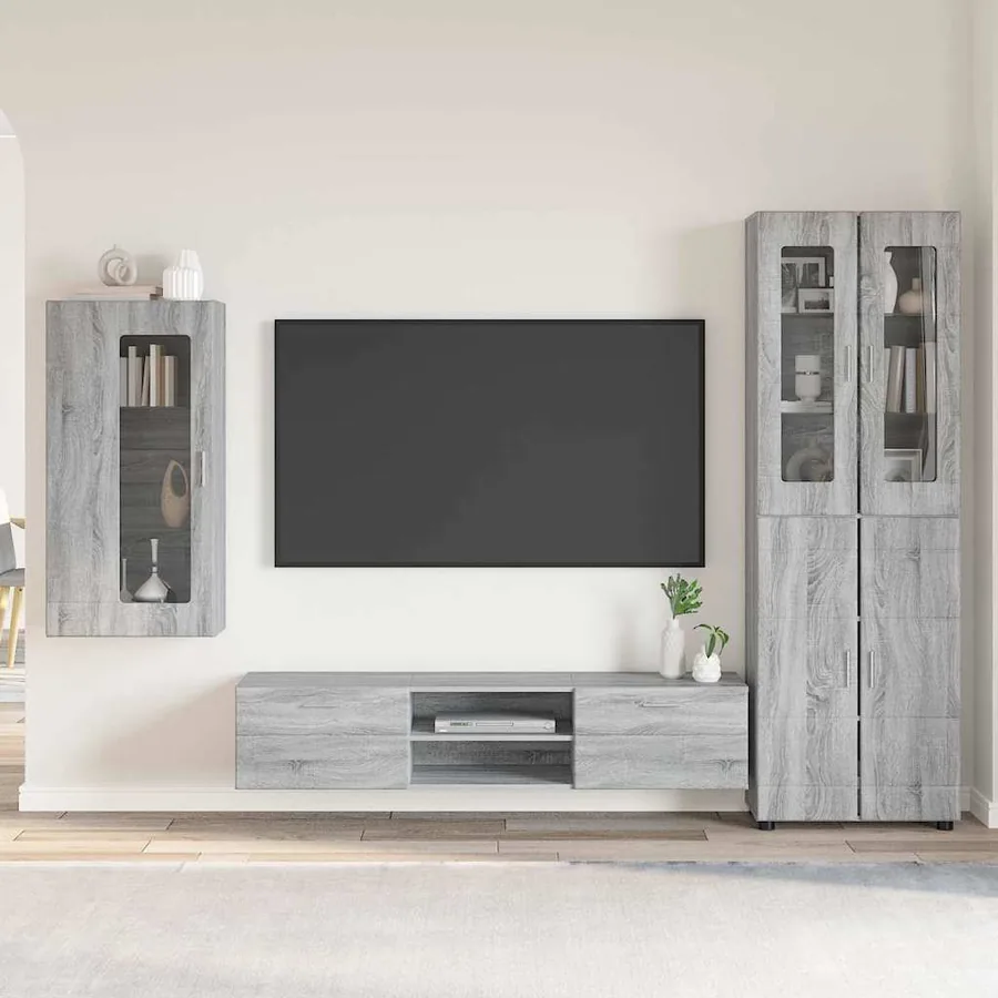 Ensemble meuble TV FLORIN 3 pcs Gris Sonoma Bois d'ingénierie
