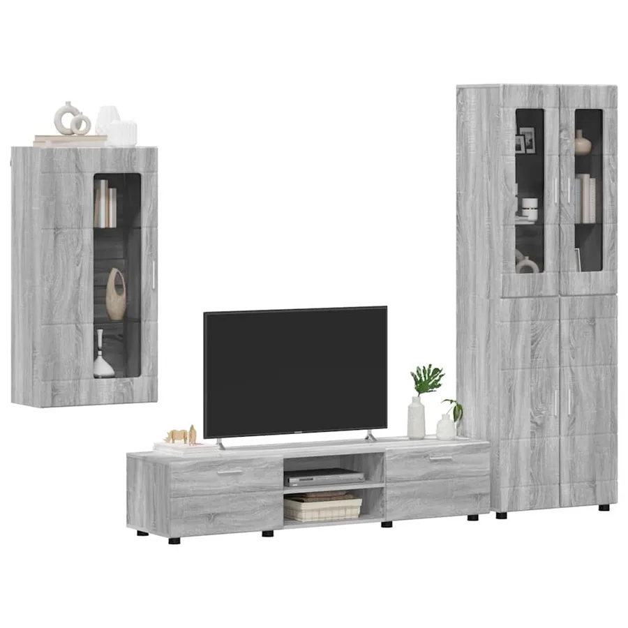 Ensemble meuble TV FLORIN 3 pcs Gris Sonoma Bois d'ingénierie - 3