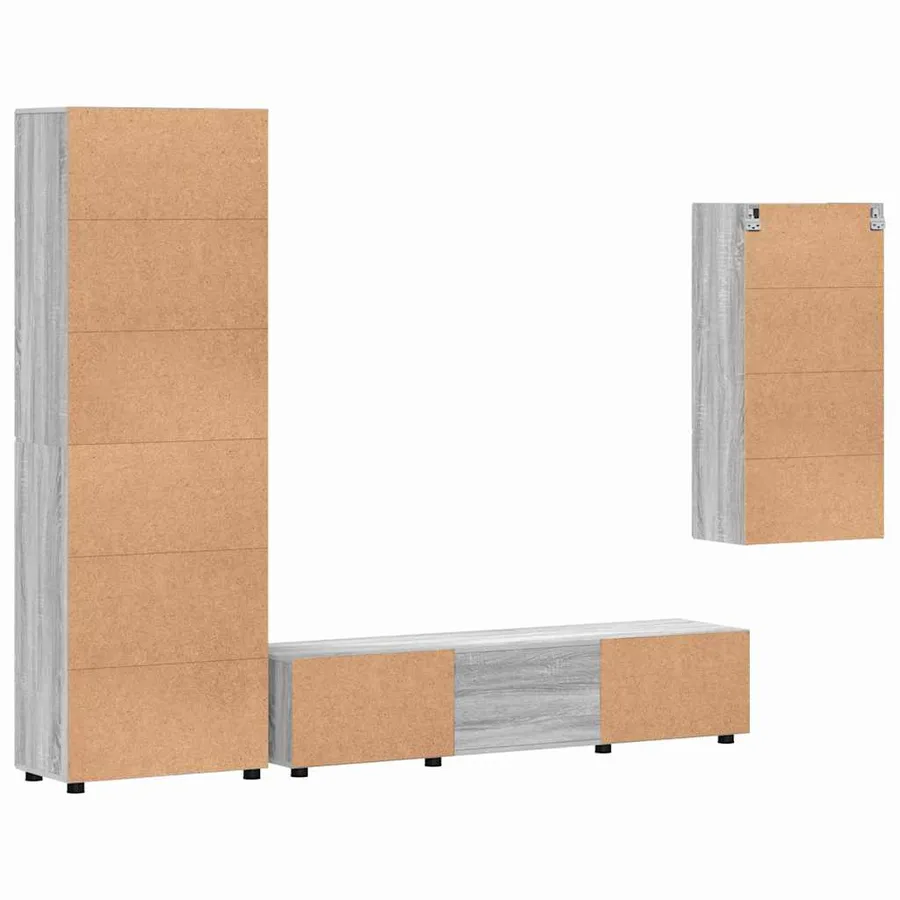 Ensemble meuble TV FLORIN 3 pcs Gris Sonoma Bois d'ingénierie - 8