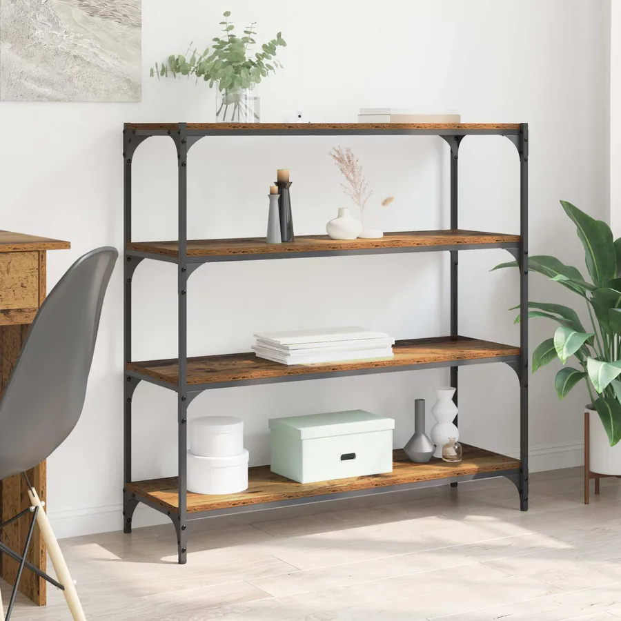Bibliothèque Bois Ancien 100 x 33 x 100 cm