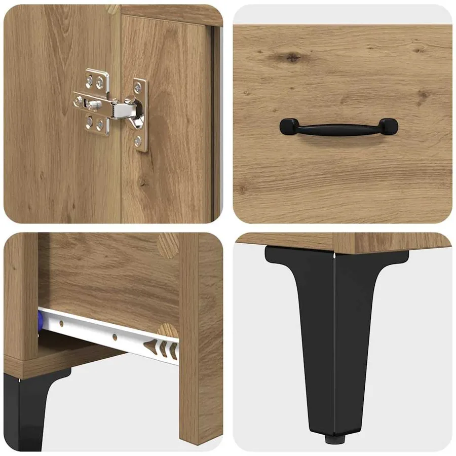 Haut Armoire Chêne artisanal 70 x 31 x 115 cm - 9