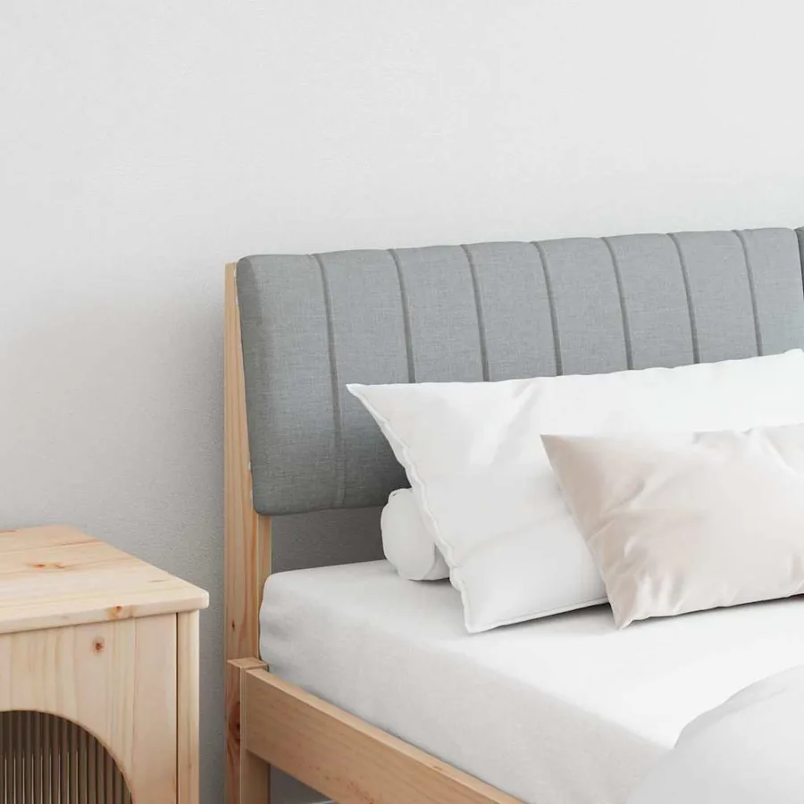 Tête de lit capitonnée Gris clair 160 cm Pin massif