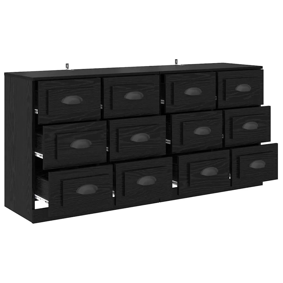 Buffets 2 pcs Chêne noir 70 x 35,5 x 67,5 cm Bois d'ingénierie - 6