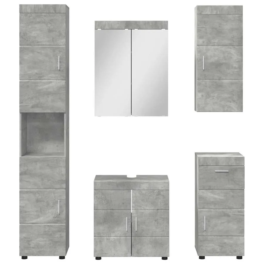 Ensemble de mobilier de salle de bain TULUM 5 pcs Gris béton - 11