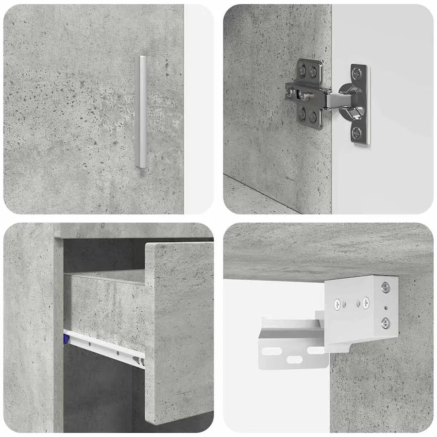 Ensemble de mobilier de salle de bain TULUM 5 pcs Gris béton - 12