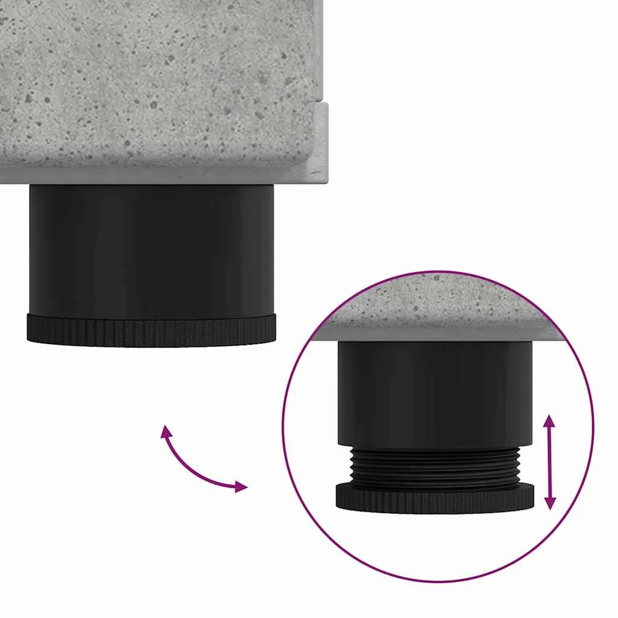 Ensemble de mobilier de salle de bain TULUM 5 pcs Gris béton - 16