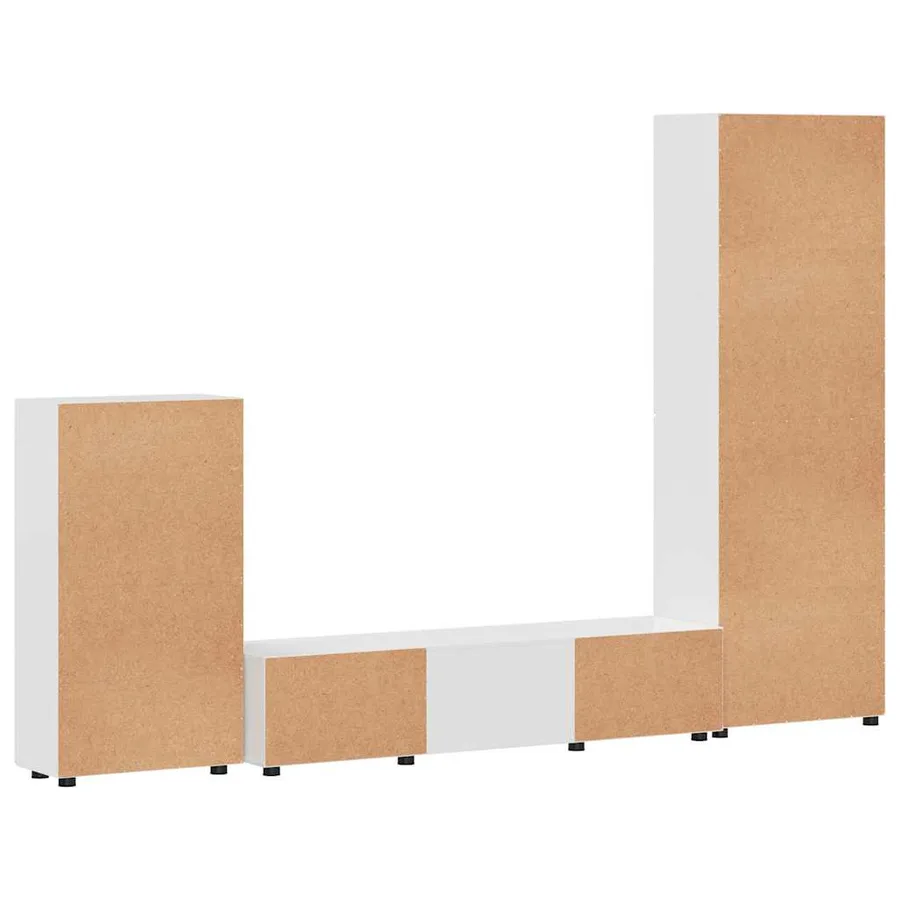 Ensemble meuble TV avec tiroir FLORIN 3 pcs Blanc brillant - 10