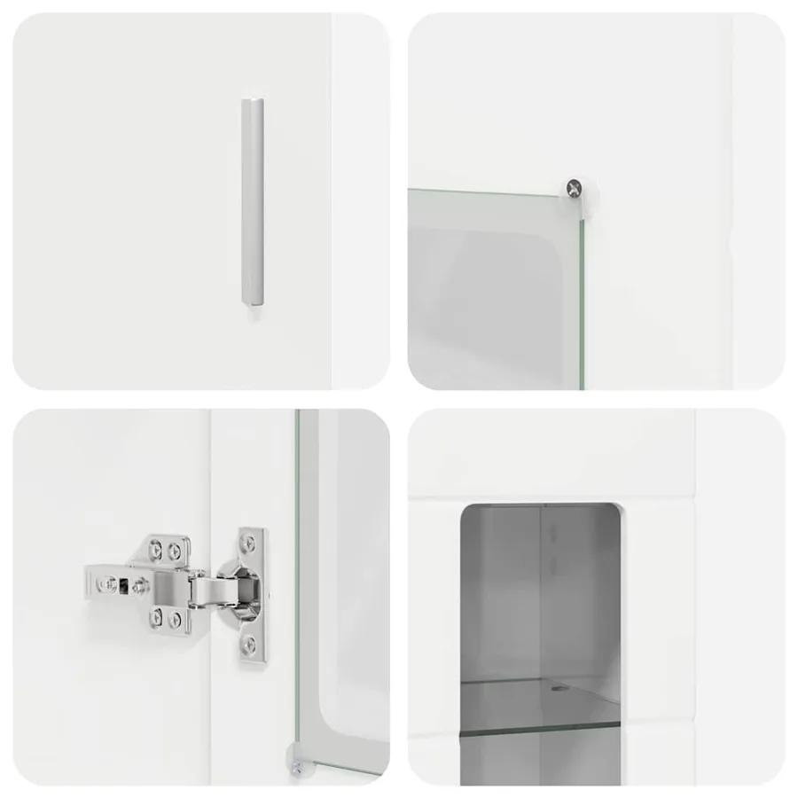 Ensemble meuble TV avec tiroir FLORIN 3 pcs Blanc brillant - 12
