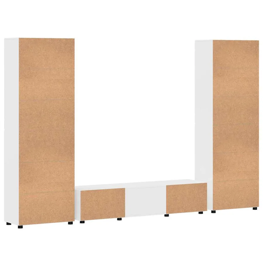 Ensemble meuble TV avec tiroir FLORIN 3 pcs Blanc brillant - 9