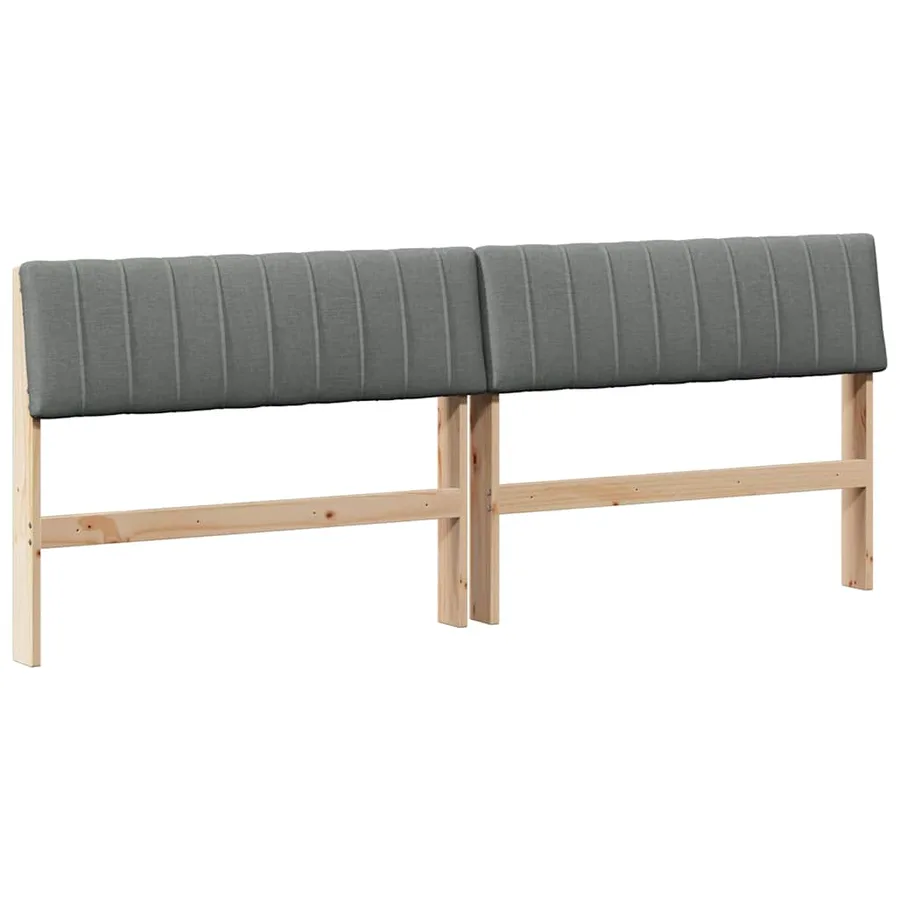 Tête de lit capitonnée Gris foncé 200 cm Pin massif - 2