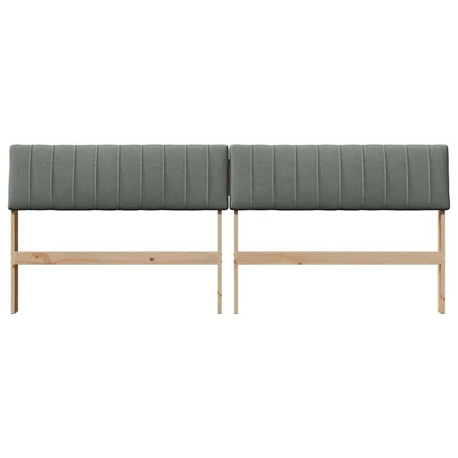 Tête de lit capitonnée Gris foncé 200 cm Pin massif - 4