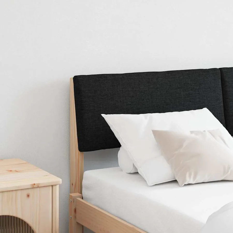 Tête de lit capitonnée Noir 150 cm Pin massif