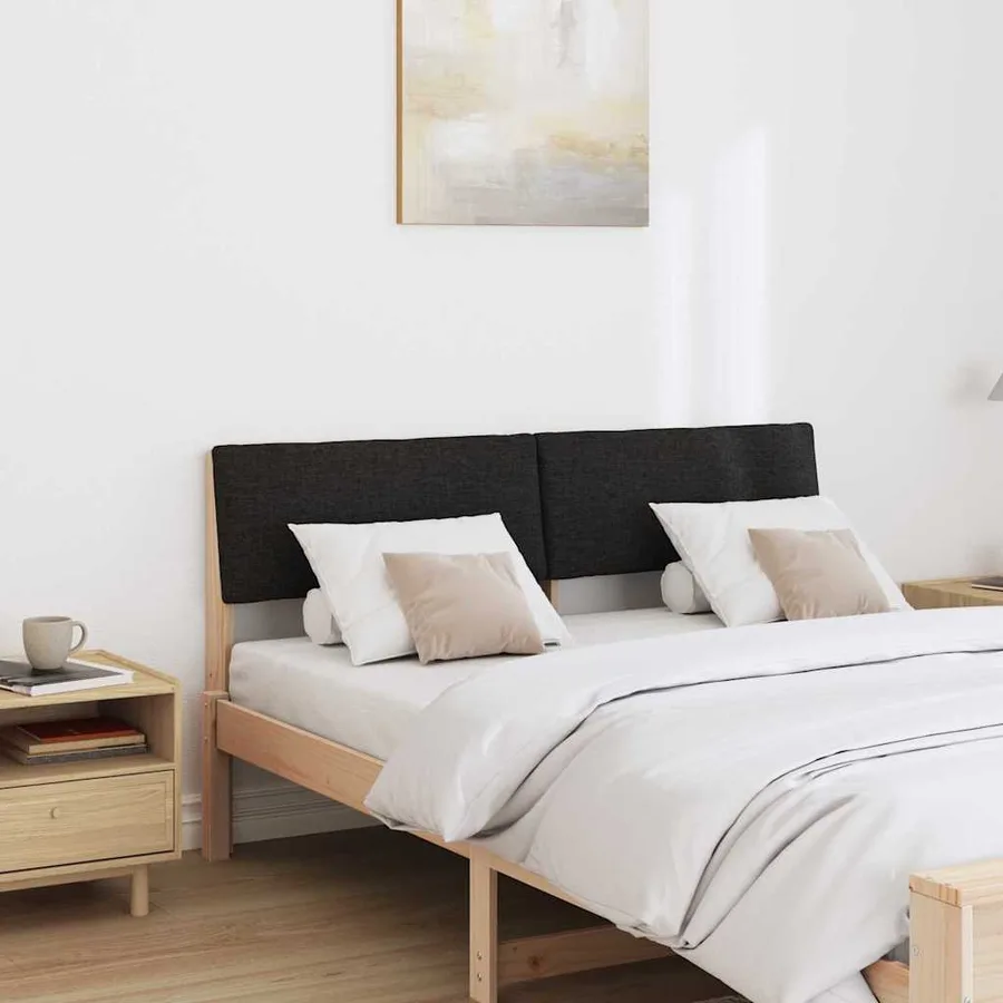 Tête de lit capitonnée Noir 150 cm Pin massif - 3