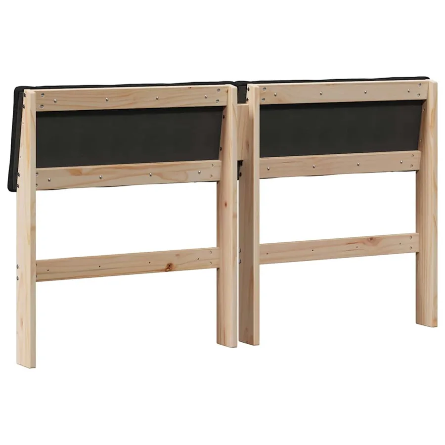 Tête de lit capitonnée Noir 150 cm Pin massif - 6