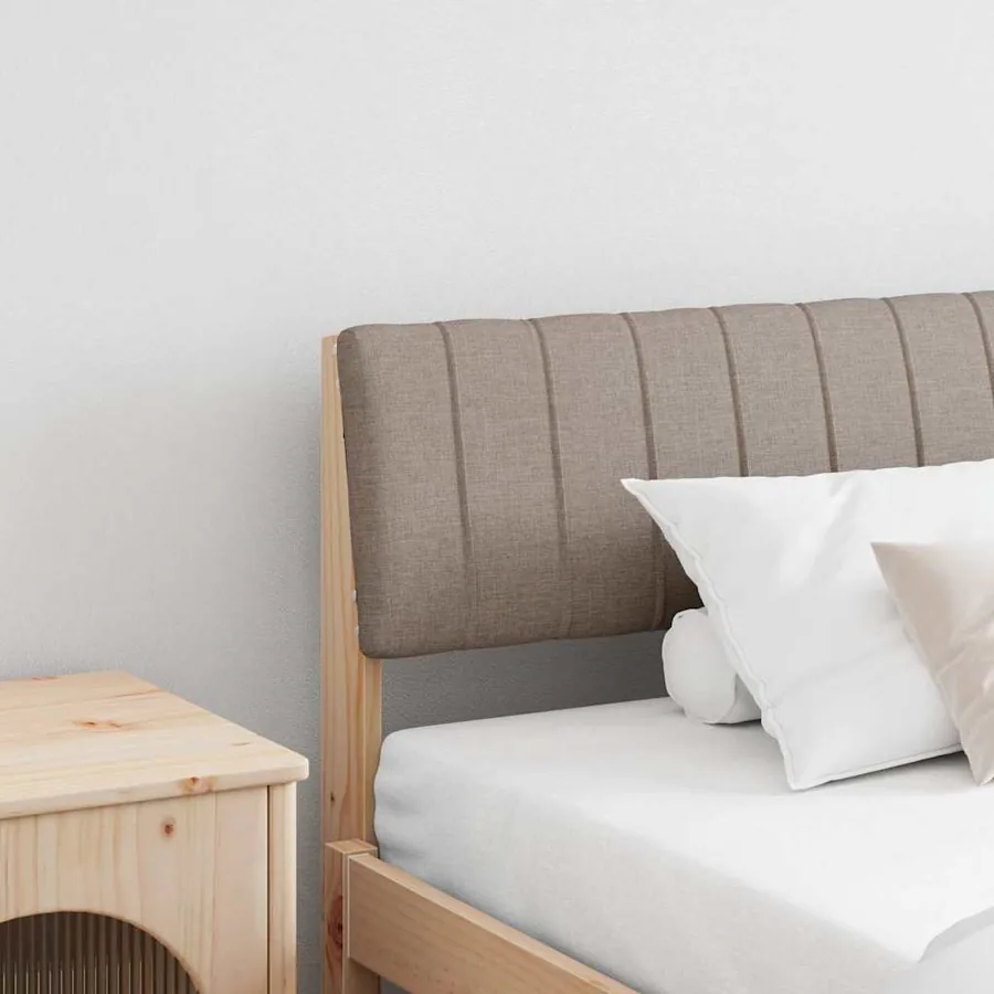 Tête de lit capitonnée Taupe 200 cm Pin massif