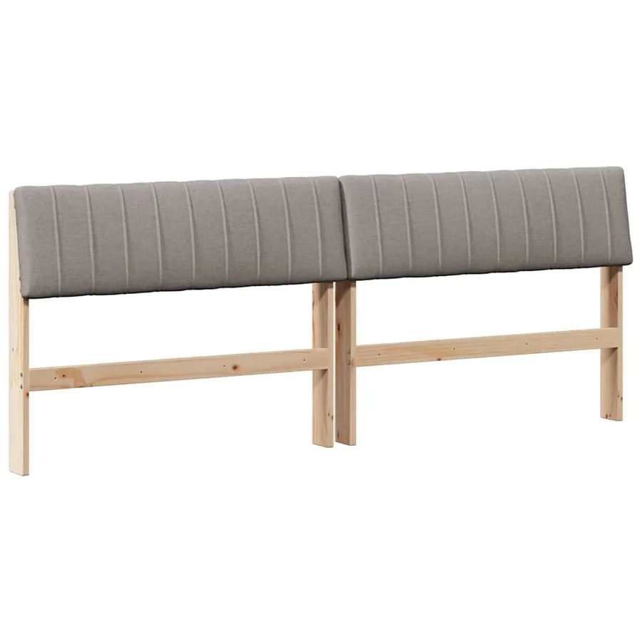 Tête de lit capitonnée Taupe 200 cm Pin massif - 2