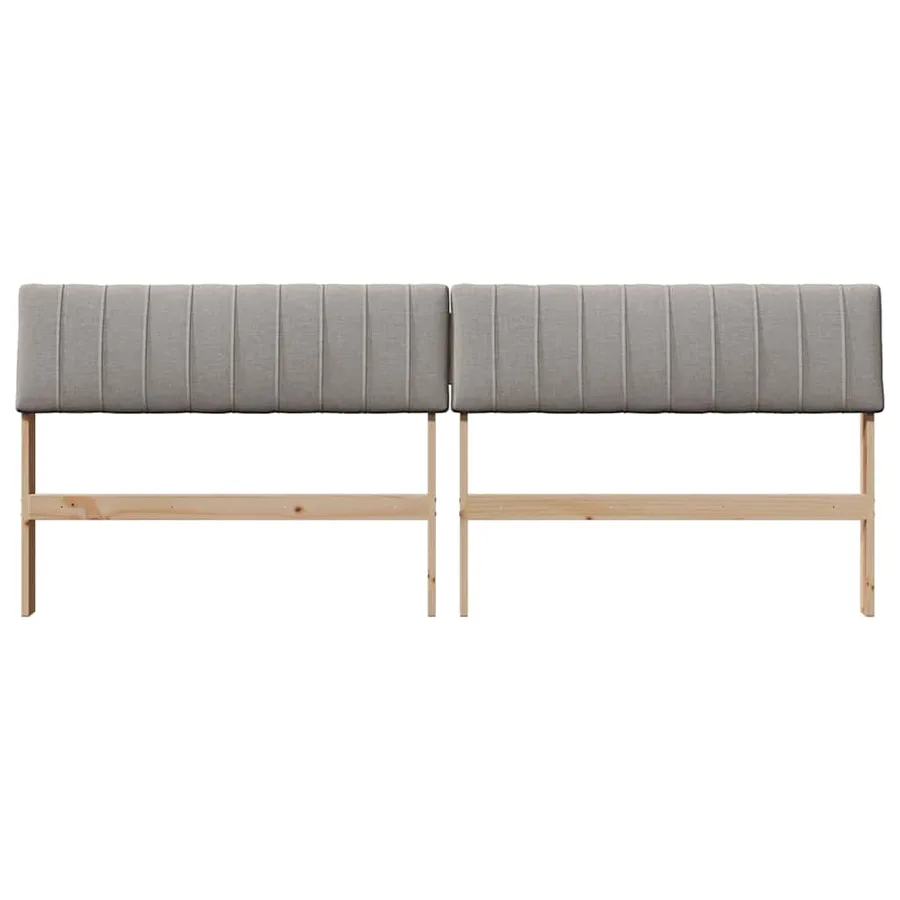 Tête de lit capitonnée Taupe 200 cm Pin massif - 4