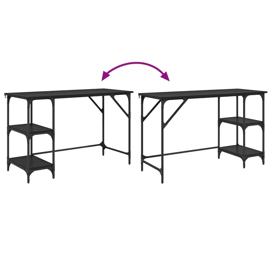 Bureau Chêne noir 120 x 50 x 75 cm Bois d'ingénierie - 9