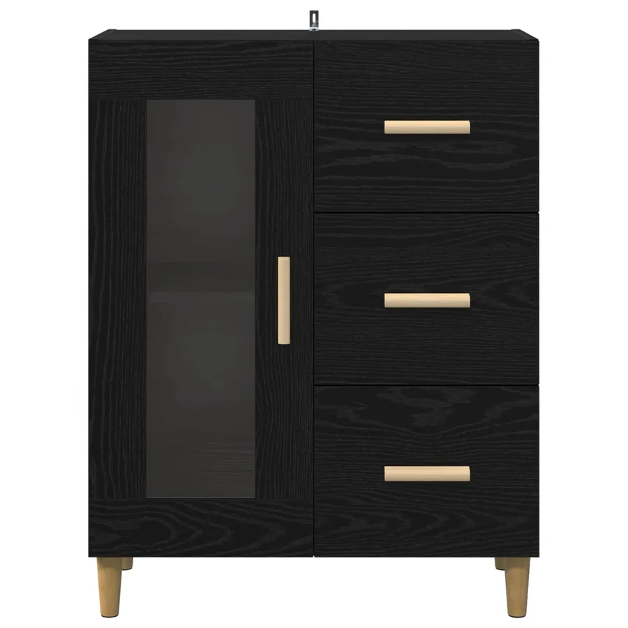 Buffet Chêne noir 69,5 x 34 x 90 cm Bois d'ingénierie - 6