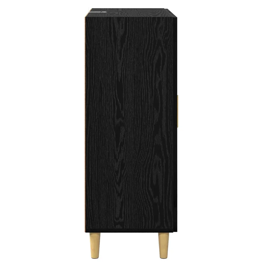 Buffet Chêne noir 69,5 x 34 x 90 cm Bois d'ingénierie - 7