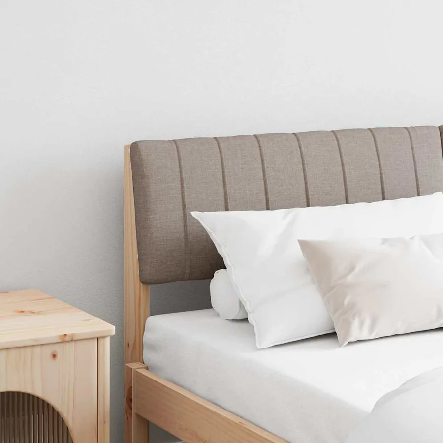Tête de lit capitonnée Taupe 150 cm Pin massif