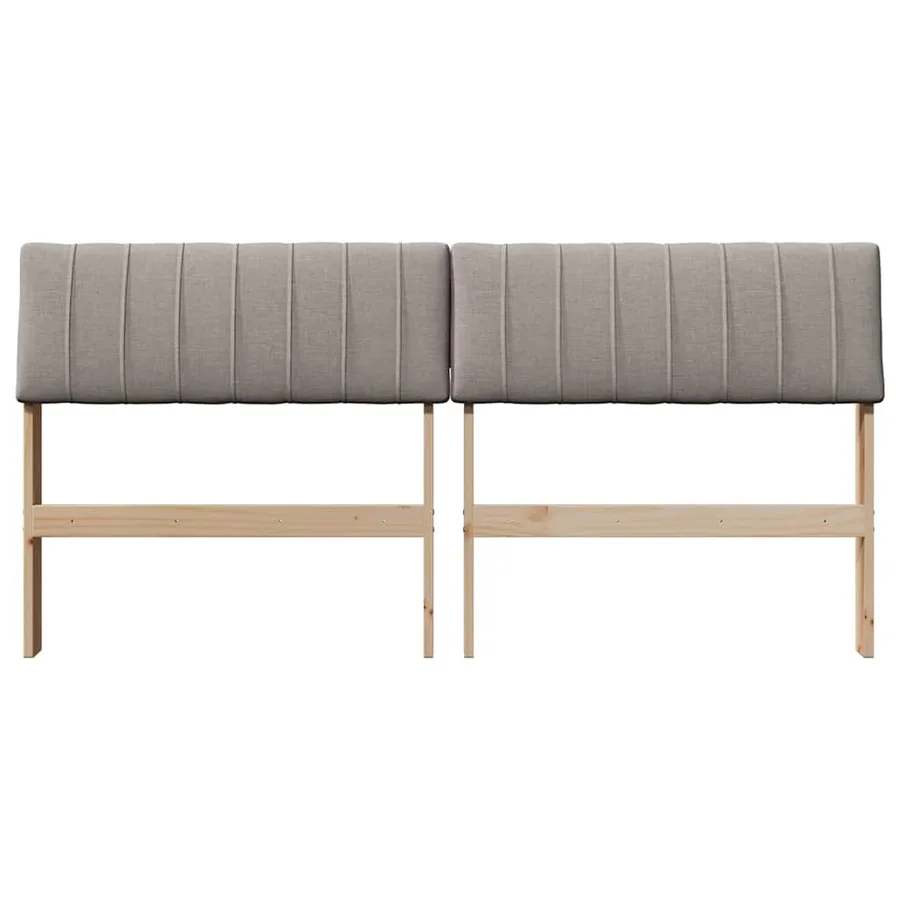 Tête de lit capitonnée Taupe 150 cm Pin massif - 4
