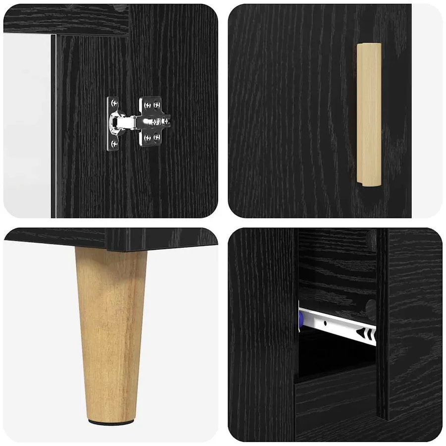 Haut Armoire Chêne noir 69,5 x 34 x 180 cm Bois d'ingénierie - 11